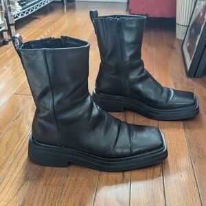 Vagabond Eyra Mid Rise Black Leather Boots